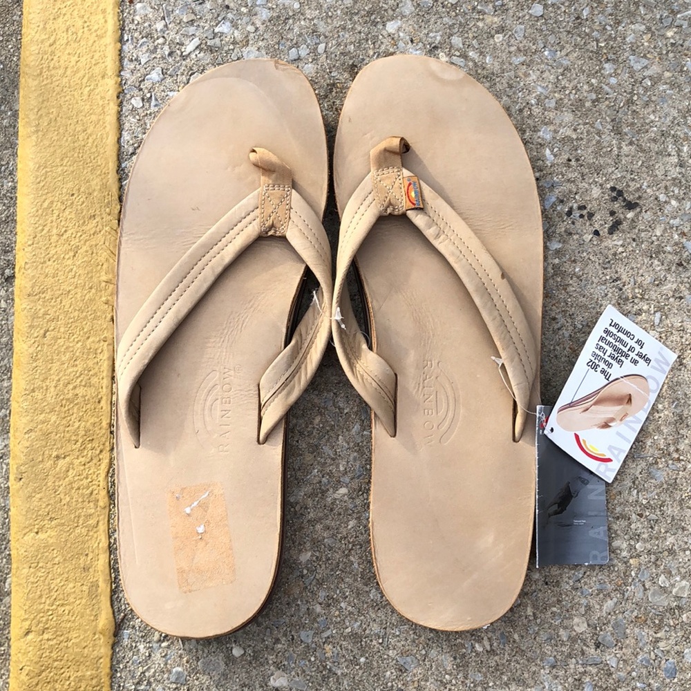 Rainbow flip flops-Sierra brown Size 13.5-15 Double layered with arch support